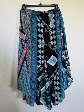Express Boho Tribal Sheer Flowy Skirt XS